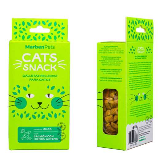 Cats Snack Salmón con Hierba Gatera 80gr