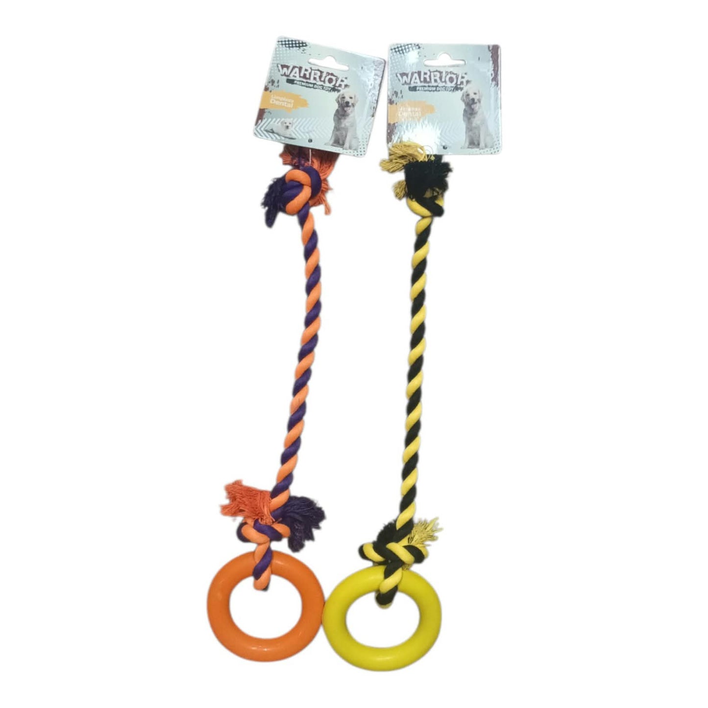 Juguete de Tracción Warrior Premium Dog Toy: Cuerda con Aro Dental de Alta Resistencia
