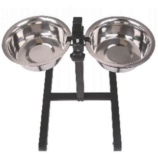 PEDESTAL DOBLE PLATO DE ACERO INOXIDABLE