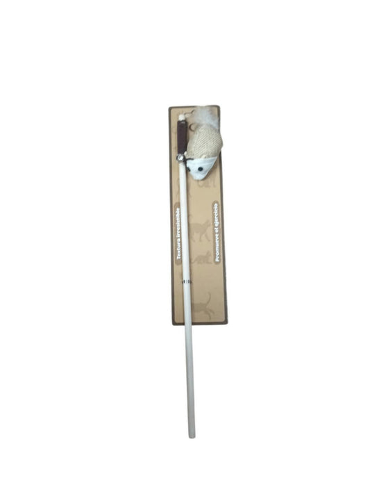 Varilla madera raton de lino con pluma
