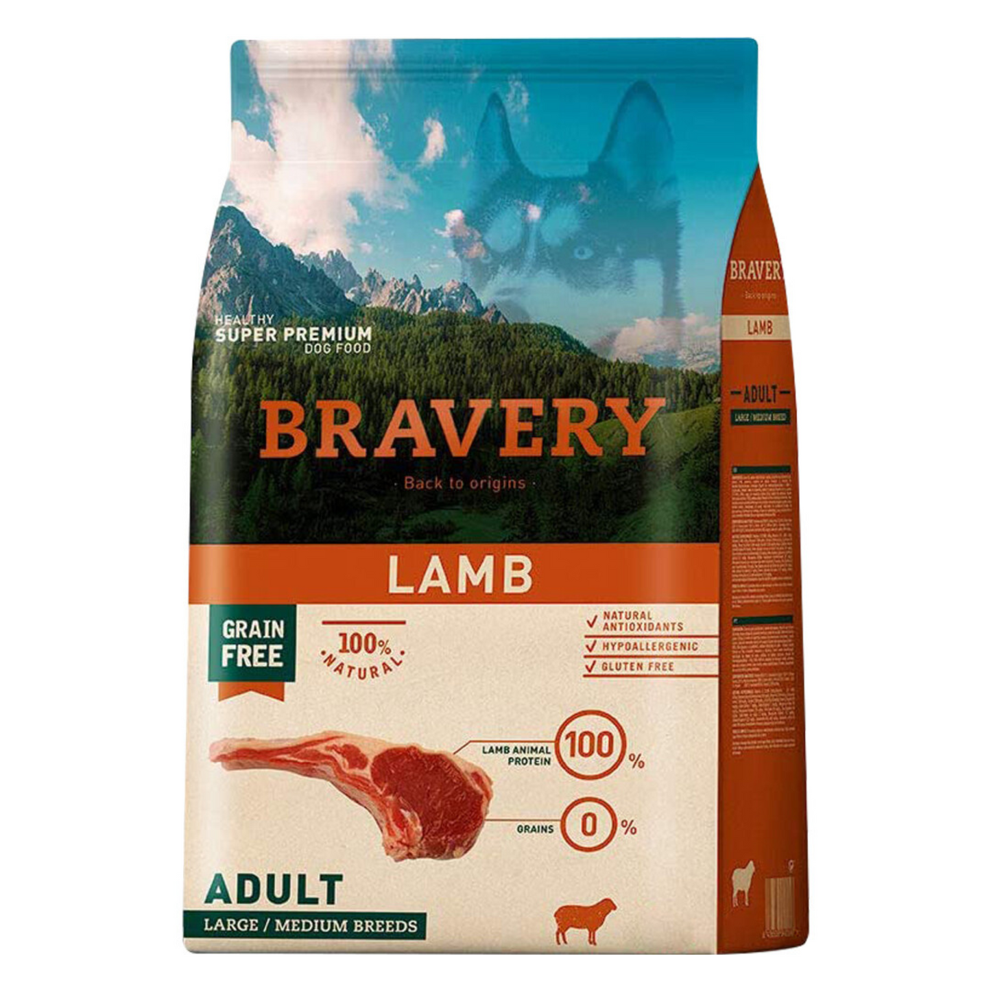 Bravery Lamb Adulto Large/Medium Breeds 4 kg