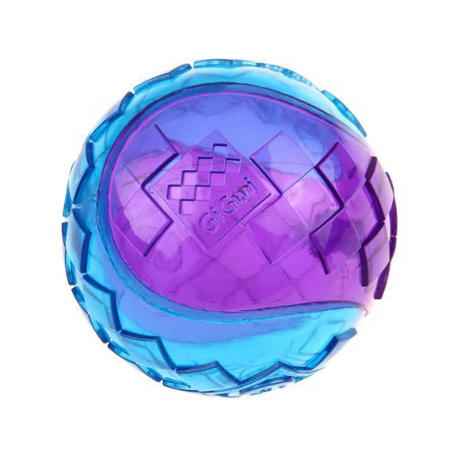 GiGwi Ball Squeaker Transparente Violeta / Azul - M